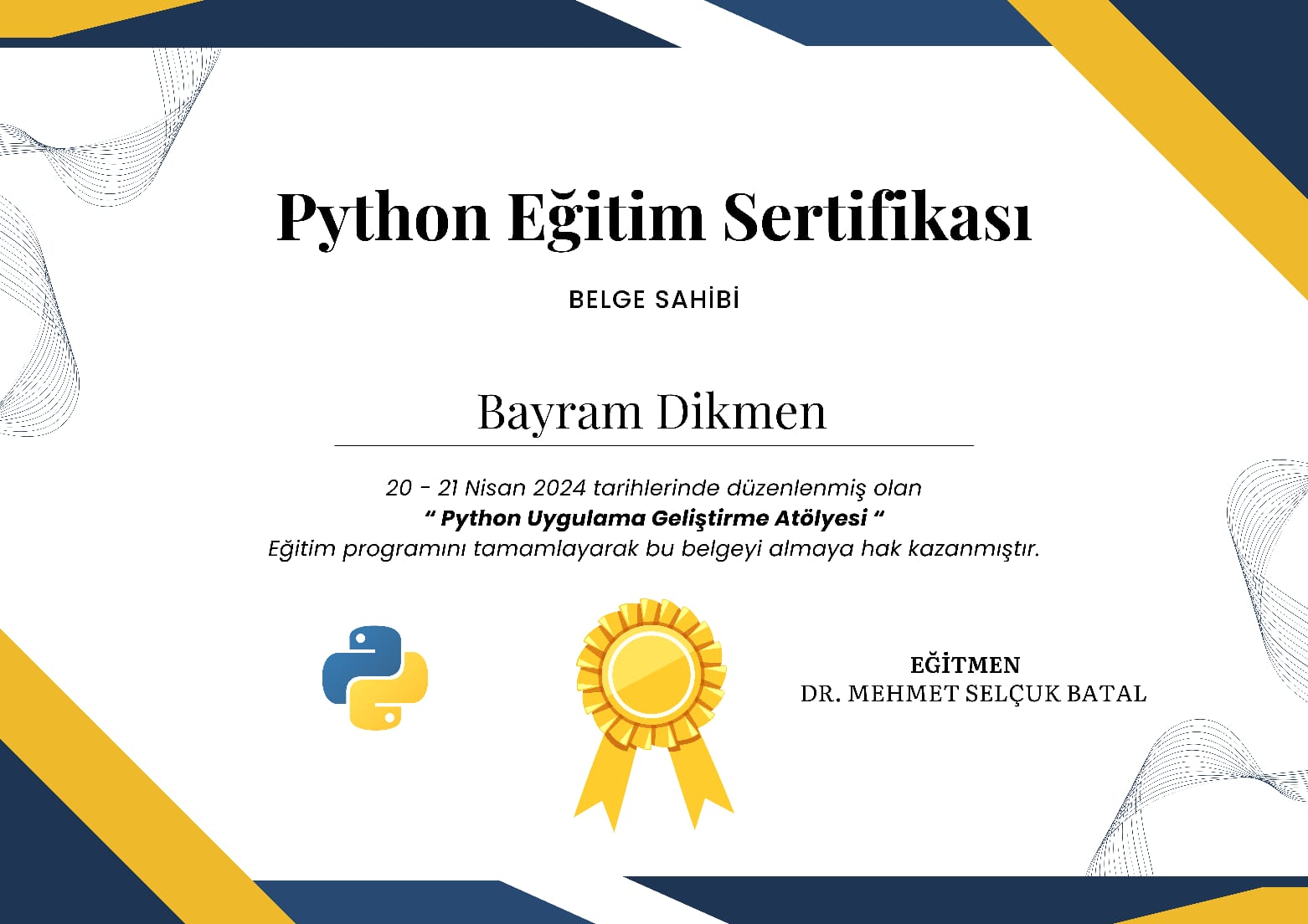 Python Eğitim Sertifikası